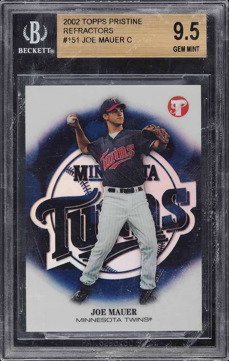 2002 Topps Pristine Refractor Joe Mauer ROOKIE /1999 #151 BGS 9.5 GEM MINT