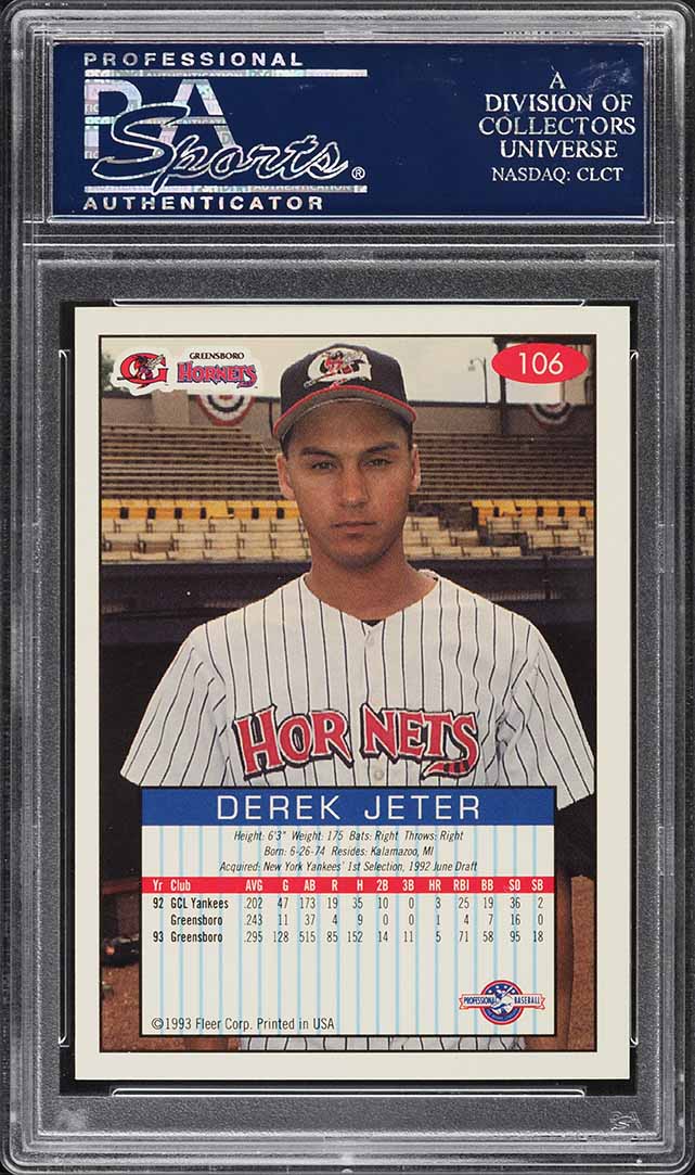 1993 Fleer Excel Derek Jeter ROOKIE #106 PSA 10 GEM MINT