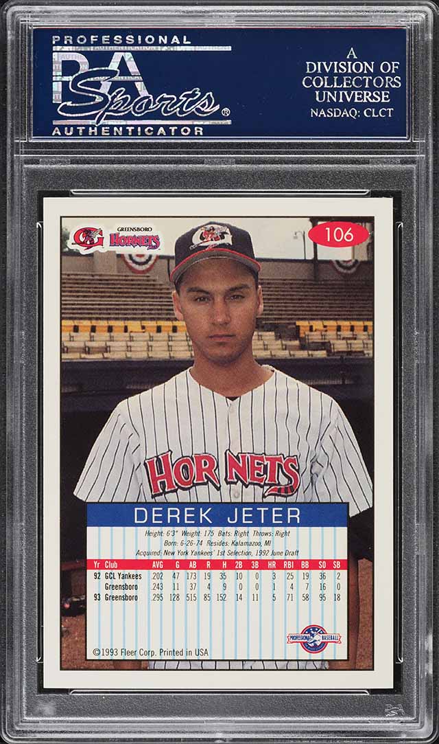 1993 Fleer Excel Derek Jeter ROOKIE #106 PSA 10 GEM MINT