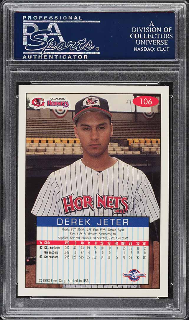 1993 Fleer Excel Derek Jeter ROOKIE #106 PSA 10 GEM MINT