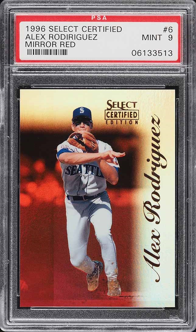 1996 Select Certified Mirror Red Alex Rodriguez #6 PSA 9 MINT on