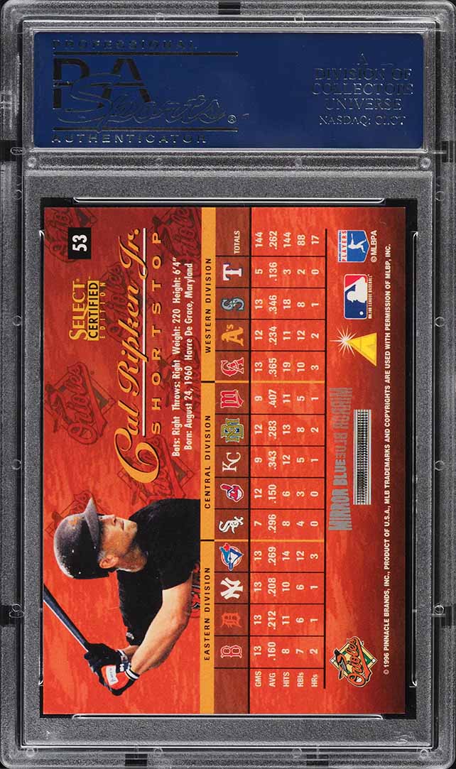 1996 Select Certified Mirror Blue Cal Ripken Jr. #53 PSA 10 GEM MINT