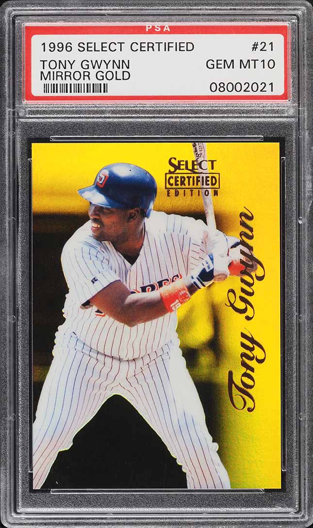 1996 Select Certified Mirror Gold Tony Gwynn /30 #21 PSA 10 GEM MINT