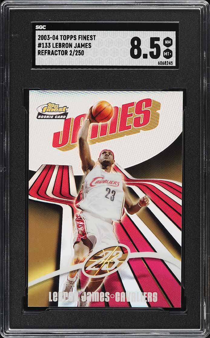 2003 Topps Finest Refractor LeBron James ROOKIE /250 #133 SGC 8.5 NM-MT+