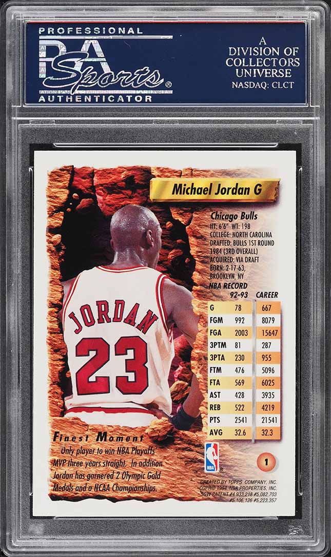 1993 Finest Refractor Michael Jordan #1 PSA 9 MINT
