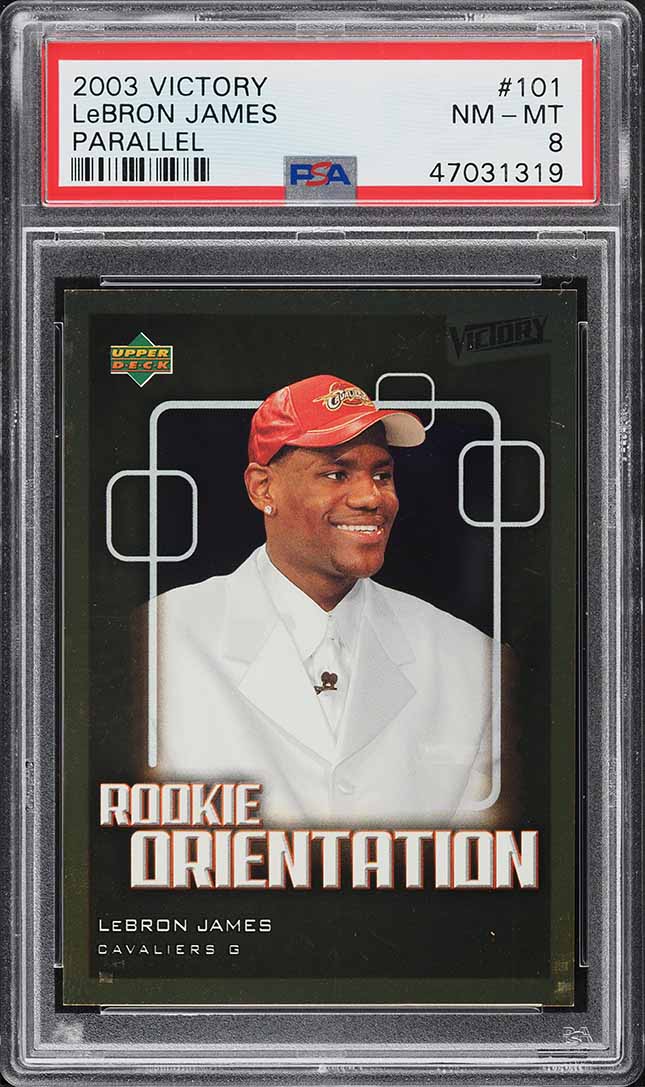 2003 Upper Deck Victory Parallel LeBron James ROOKIE /25 #101 PSA 8 NM-MT