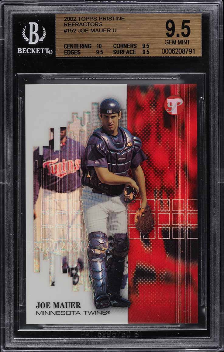 2002 Topps Pristine Refractor Joe Mauer ROOKIE /799 #152 BGS 9.5 GEM MINT