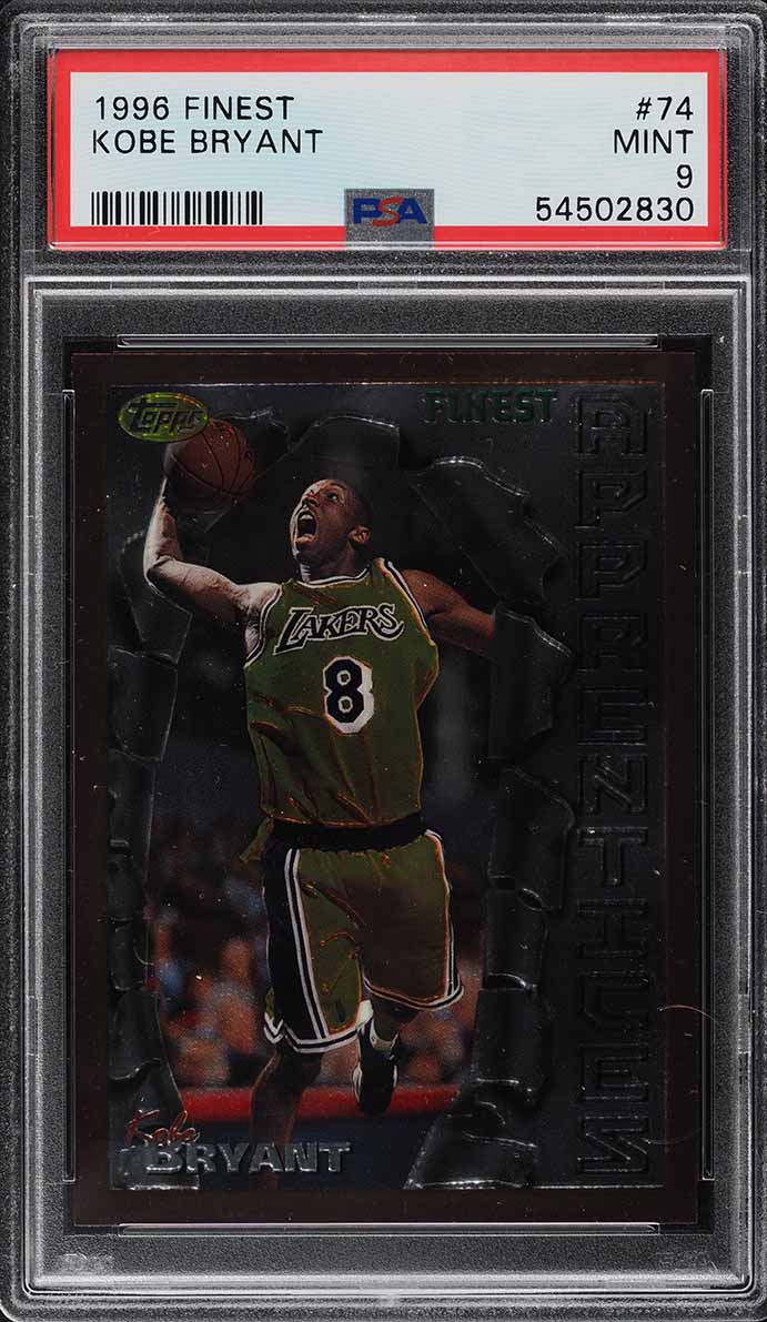 1996 Finest w/ Coating Kobe Bryant ROOKIE #74 PSA 9 MINT on