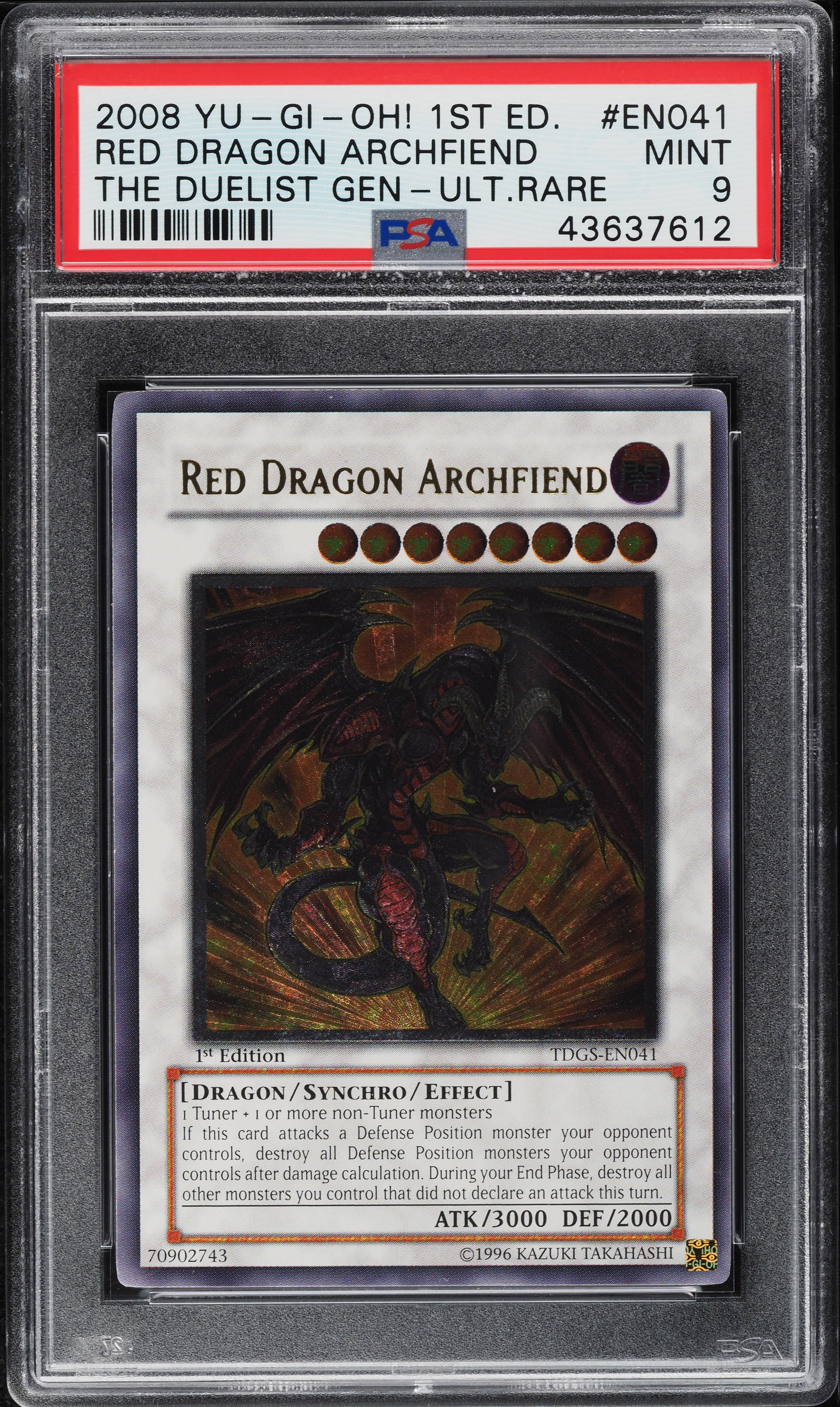 2008 Yu-Gi-Oh! TDGS 1st Ed Ultimate Rare Red Dragon Archfiend 