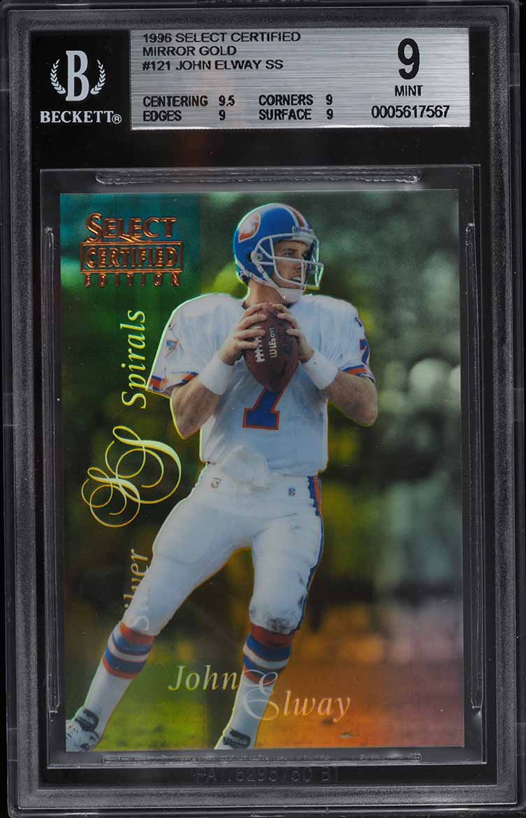1996 Select Certified Mirror Gold John Elway /35 #121 BGS 9 MINT