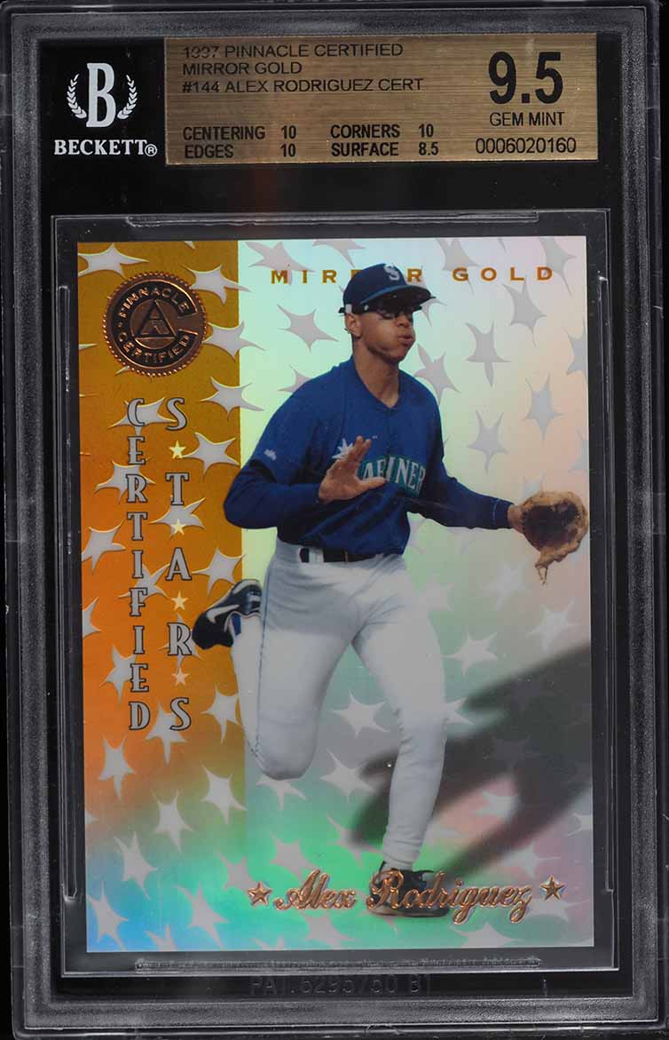 1997 Pinnacle Certified Mirror Gold Alex Rodriguez #144 BGS 9.5 GEM MINT