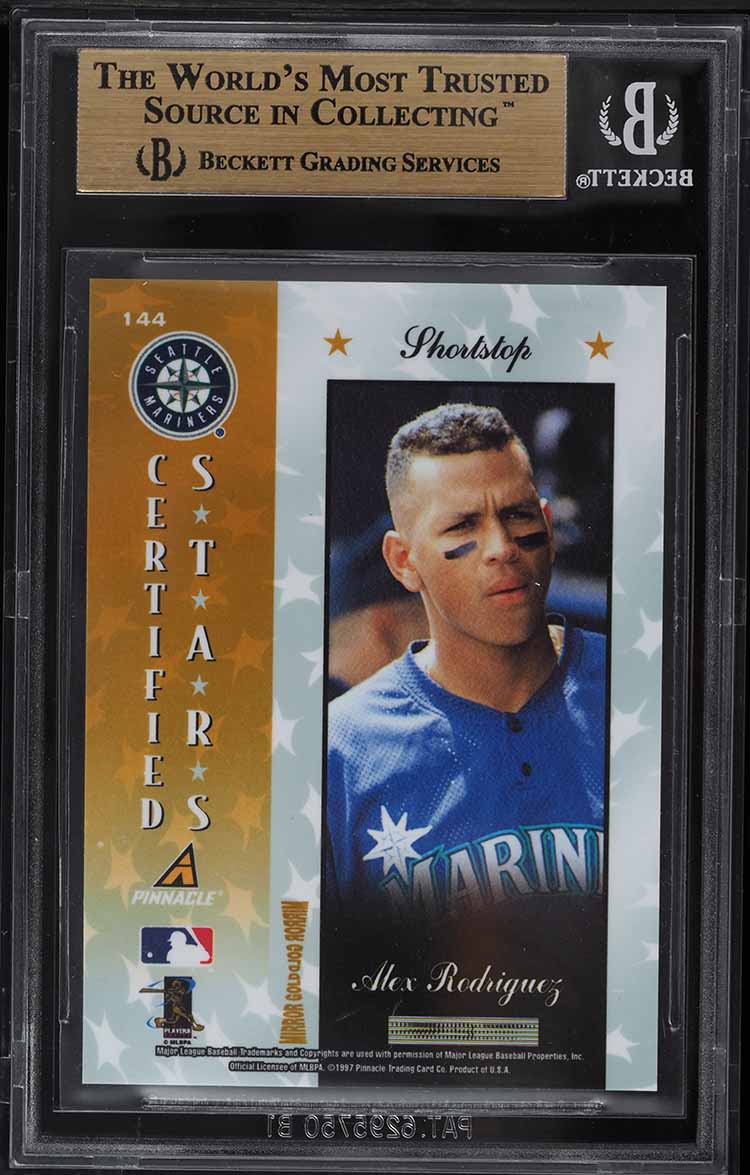 1997 Pinnacle Certified Mirror Gold Alex Rodriguez #144 BGS 9.5 GEM MINT