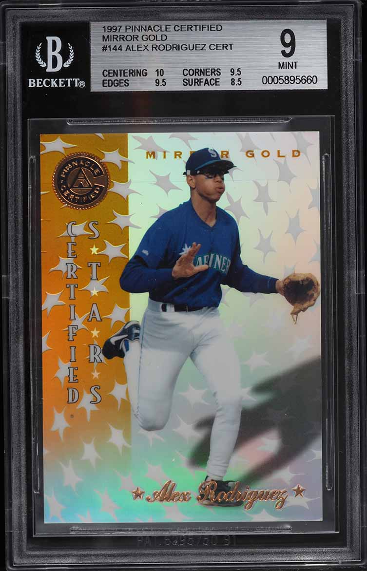 1997 Pinnacle Certified Mirror Gold Alex Rodriguez #144 BGS 9 MINT