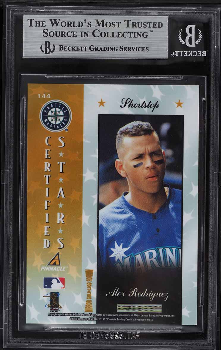 1997 Pinnacle Certified Mirror Gold Alex Rodriguez #144 BGS 9 MINT