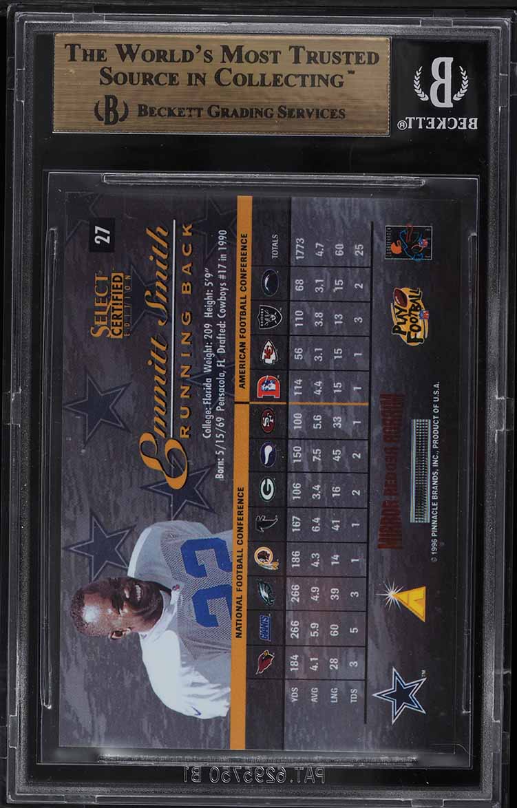 1996 Select Certified Mirror Red Premium Stock Emmitt Smith /20