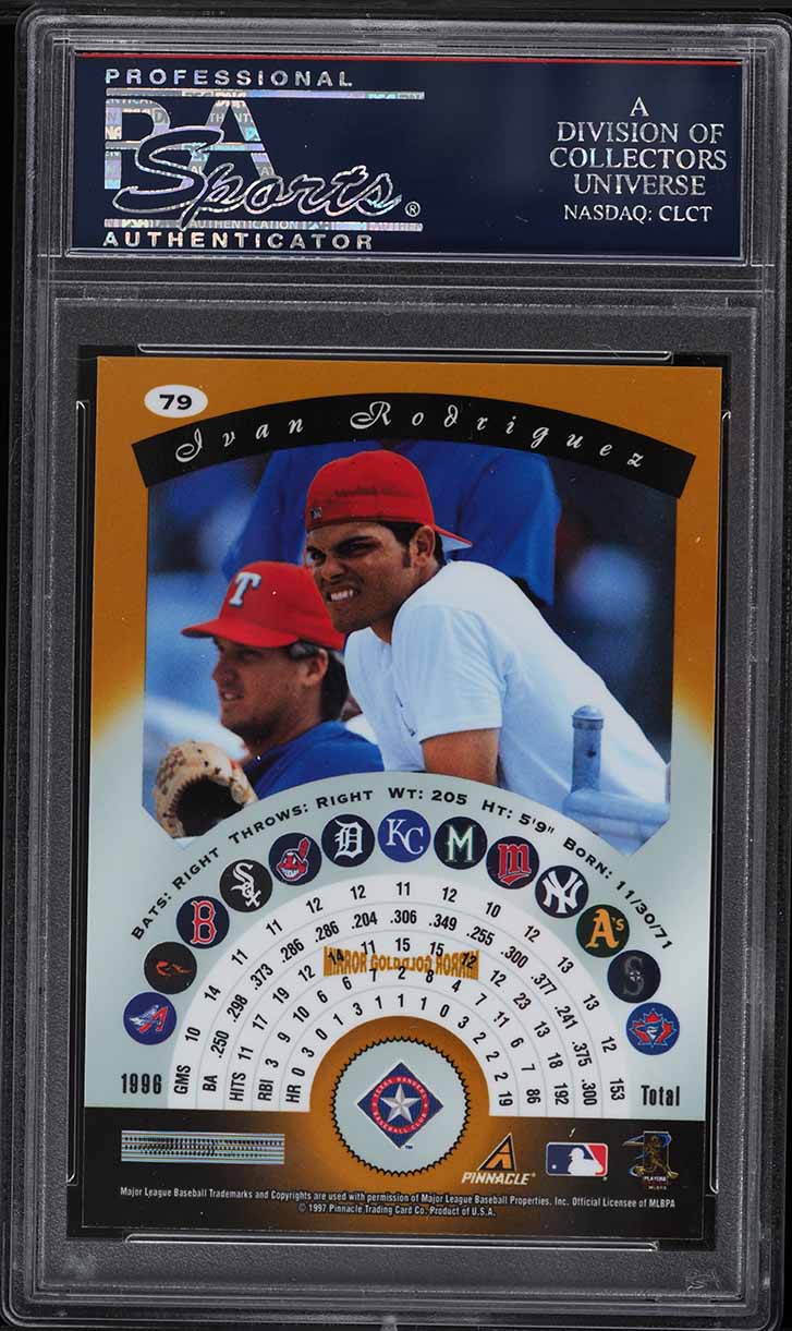 1997 Pinnacle Certified Mirror Gold Ivan Rodriguez #79 PSA 9 MINT