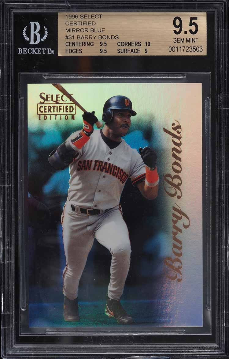 1996 Select Certified Mirror Blue Barry Bonds /45 #31 BGS 9.5 GEM MINT