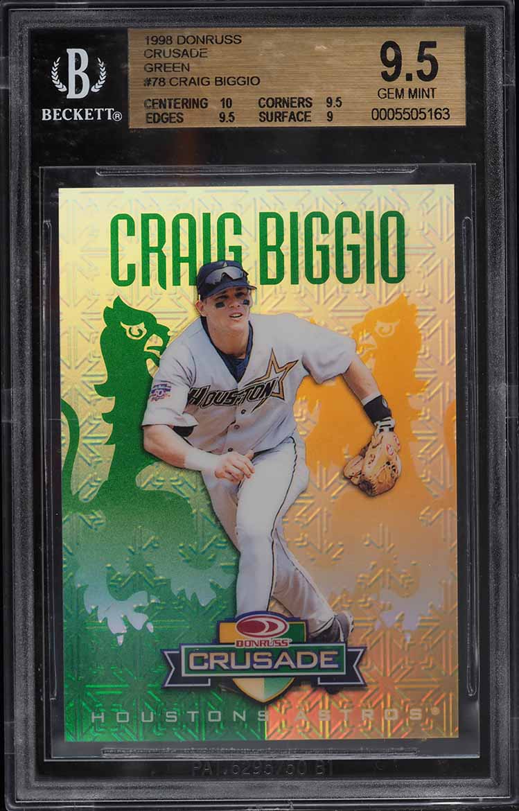 1998 Donruss Crusade Green Craig Biggio /250 #78 BGS 9.5 GEM MINT