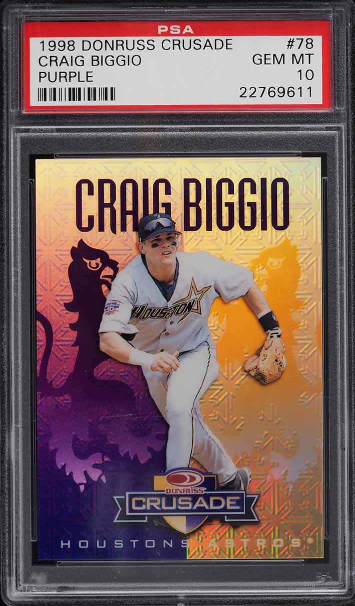 1998 Donruss Crusade Purple Craig Biggio /100 #78 PSA 10 GEM MINT 