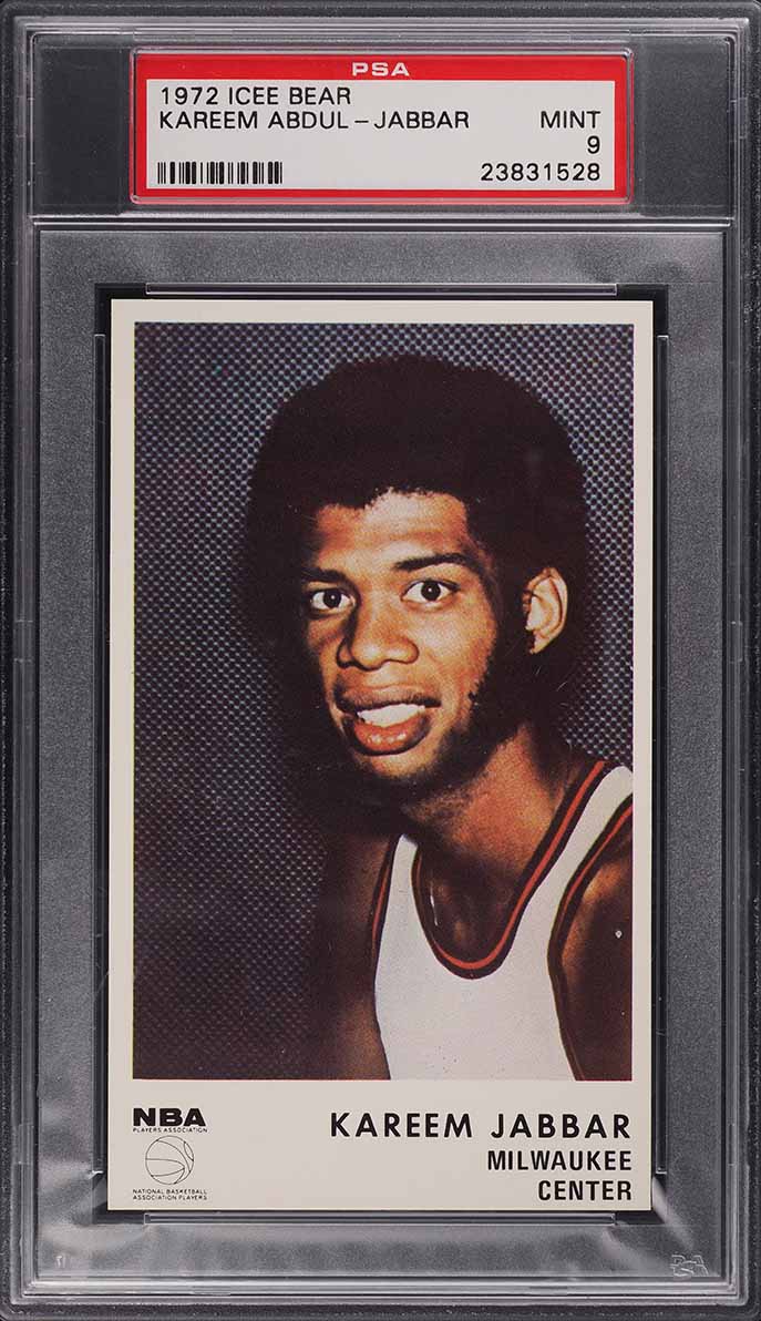 1972 Icee Bear Basketball Kareem Abdul-Jabbar PSA 9 MINT