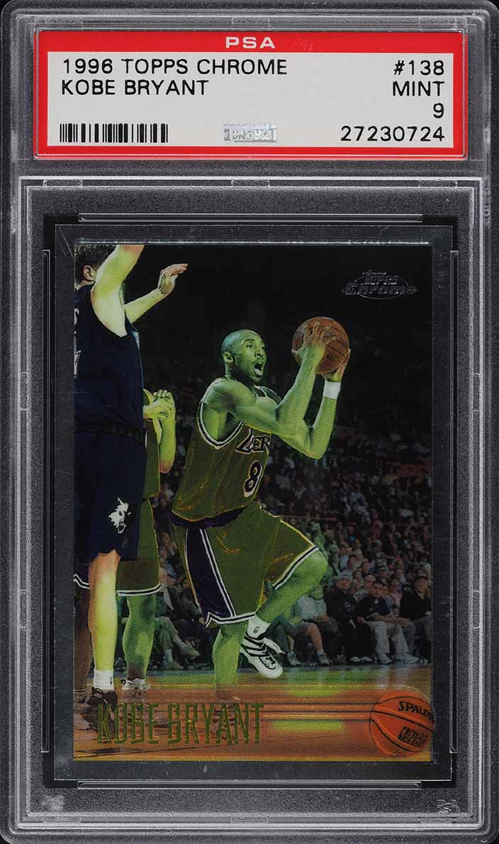 1996 Topps Chrome Kobe Bryant ROOKIE #138 PSA 9 MINT on Fanatics