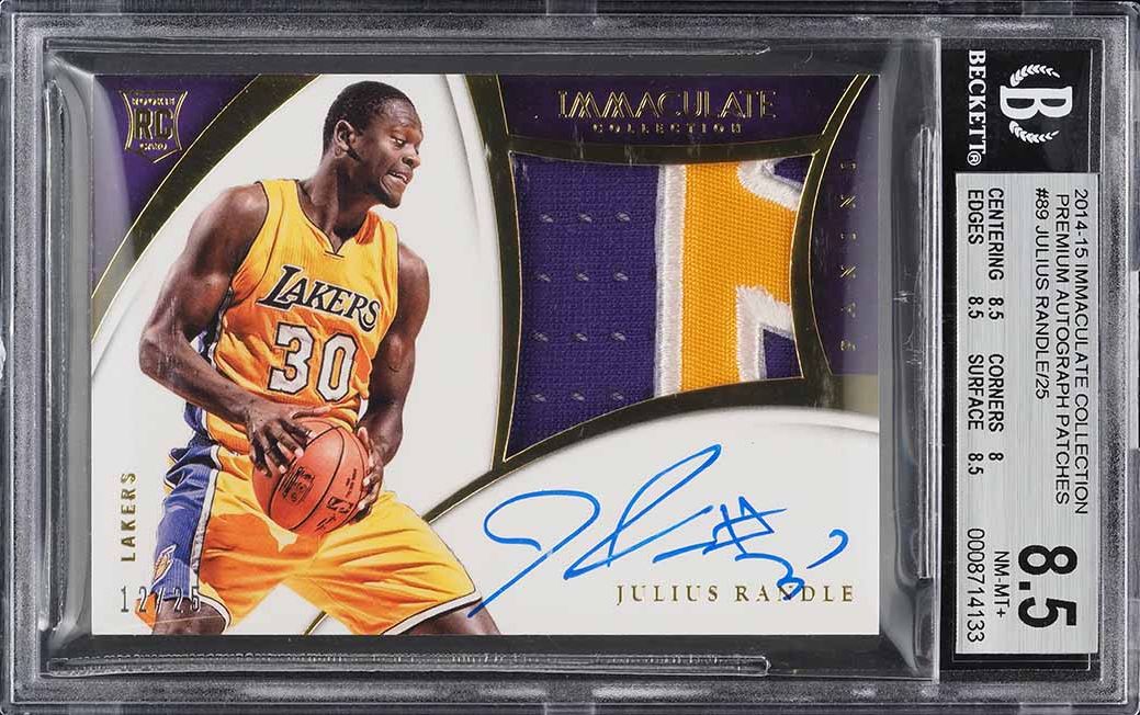 2014 Immaculate Collection Julius Randle ROOKIE PATCH AUTO /25 #89 BGS 8.5