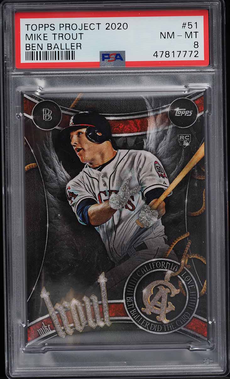 2020 Topps Project '20 Mike Trout BEN BALLER #51 By Ben Baller PSA 8 NM-MT