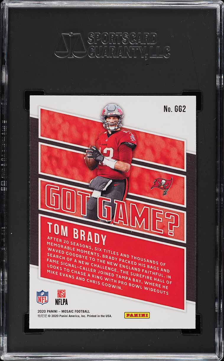 2020 Panini Mosaic Got Game? Tom Brady #GG2 SGC 10 GEM MINT