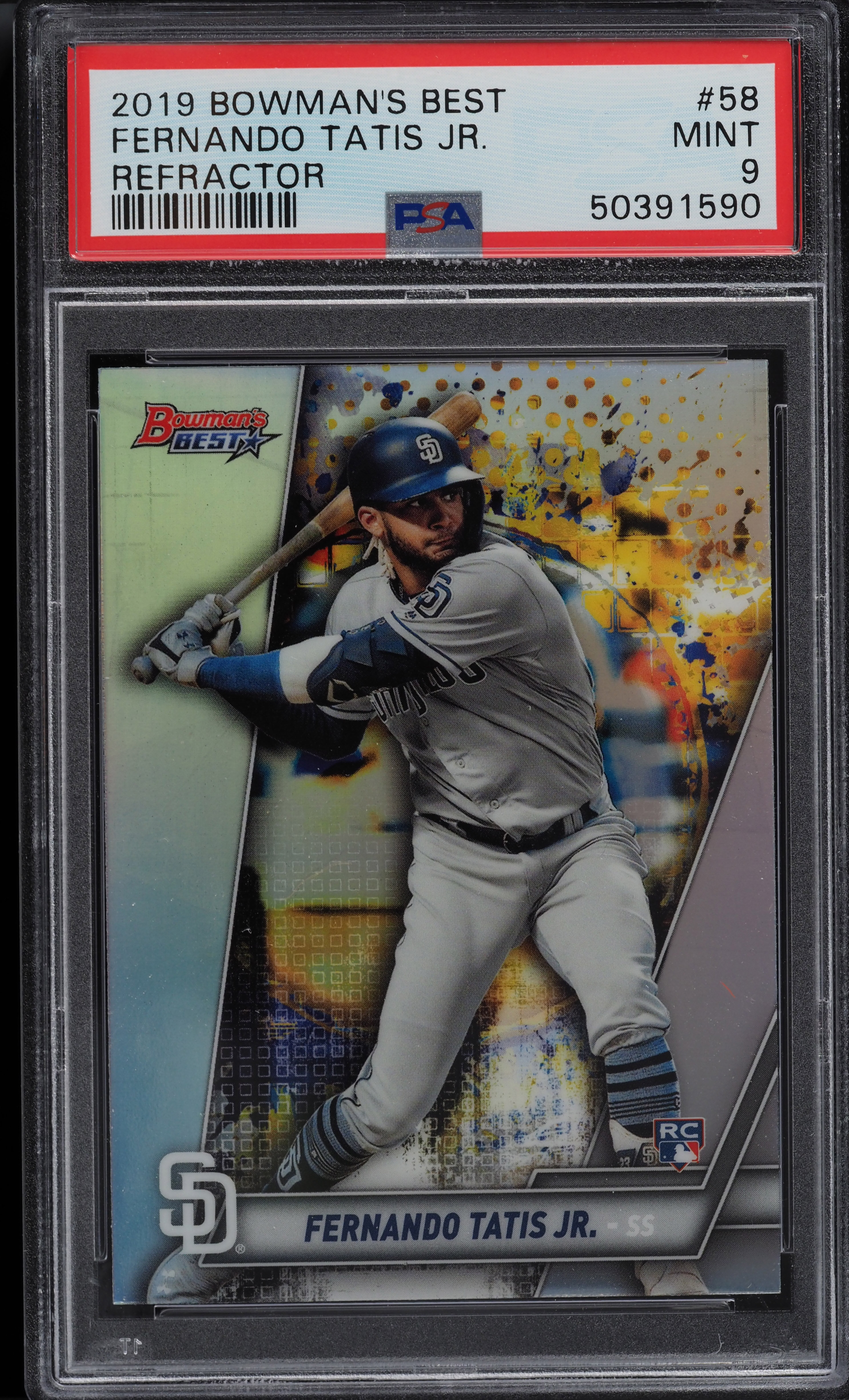 2019 Bowman's Best Refractor Fernando Tatis Jr. ROOKIE RC #58 PSA