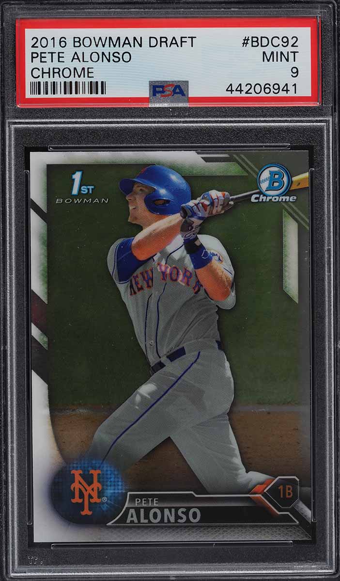 2016 Bowman Chrome Draft Pete Alonso ROOKIE RC #BDC92 PSA 9 MINT