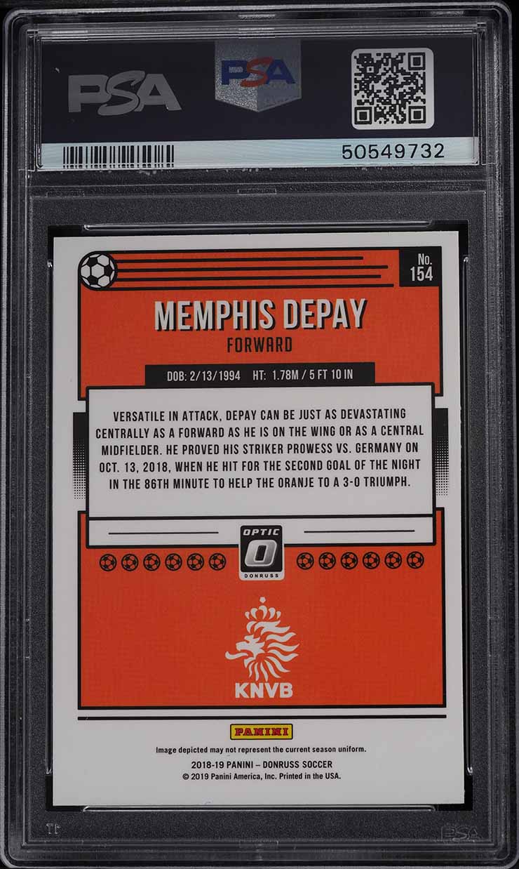 2018 Donruss Optic Memphis Depay #154 PSA 9 MINT
