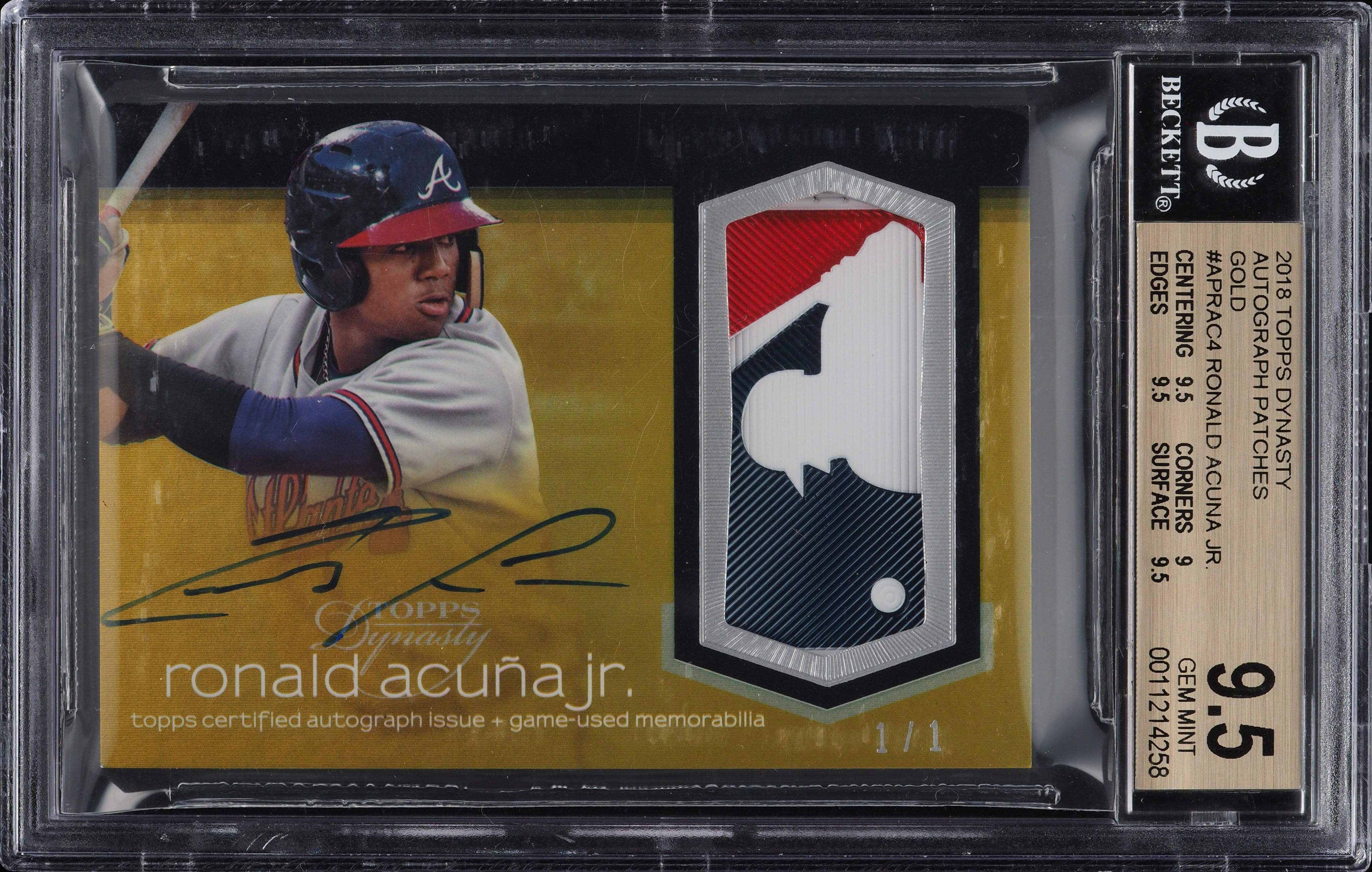 2018 Topps Dynasty Gold Ronald Acuna Jr. RC MLB LOGOMAN PATCH AUTO 