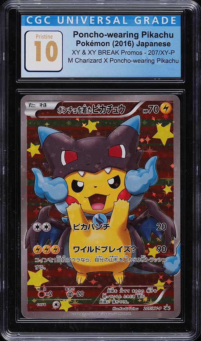 2016 Pokemon Japanese XY Charizard X Poncho-Wearing Pikachu CGC 10