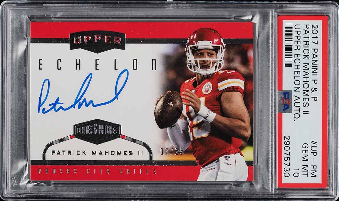 2017 Panini Plates & Patches Patrick Mahomes II ROOKIE AUTO /25 #UP-PM PSA 10