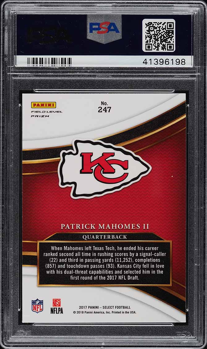 2017 Select Field Level Silver Prizm Patrick Mahomes II ROOKIE #247 PSA 10 GEM