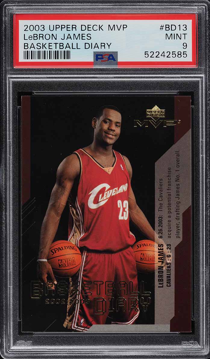 2003 Upper Deck MVP Basketball Diary LeBron James ROOKIE RC #BD13 PSA 9 MINT