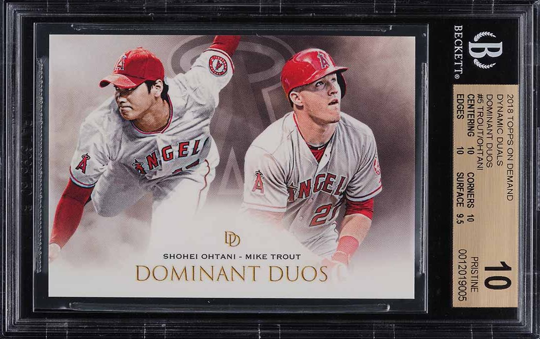 topps 大谷　トラウト 2018PSA ルーキーDOMINANT DUOS 2018 Topps On Demand Dynamic Duals Teammates Red Mike Trout Shohei
