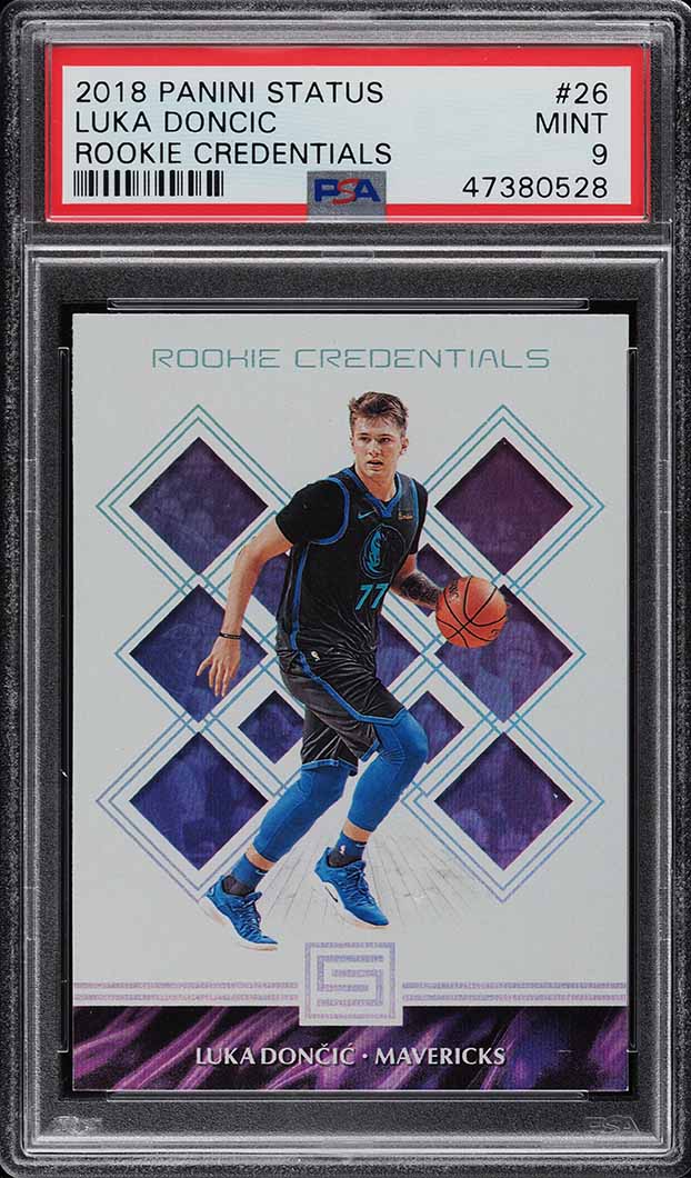 2018 Panini Status Credentials Luka Doncic ROOKIE #26 PSA 9 MINT