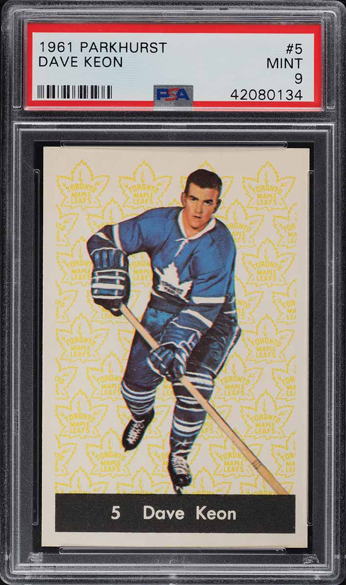 1961 Parkhurst Dave Keon ROOKIE RC #5 PSA 9 MINT (PWCC-E)
