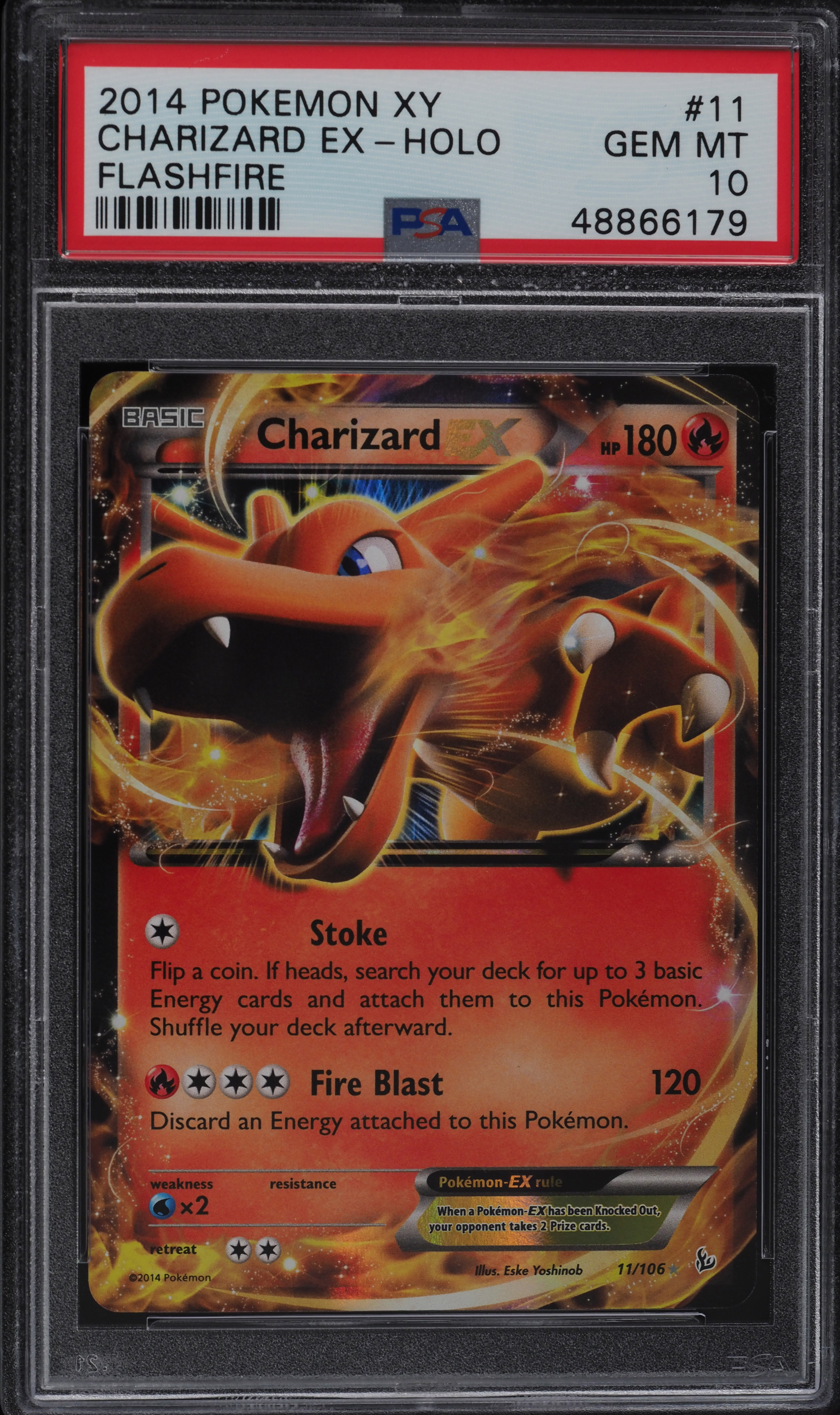 2014 Pokemon XY Flashfire Holo Charizard EX #11/106 PSA 10 GEM