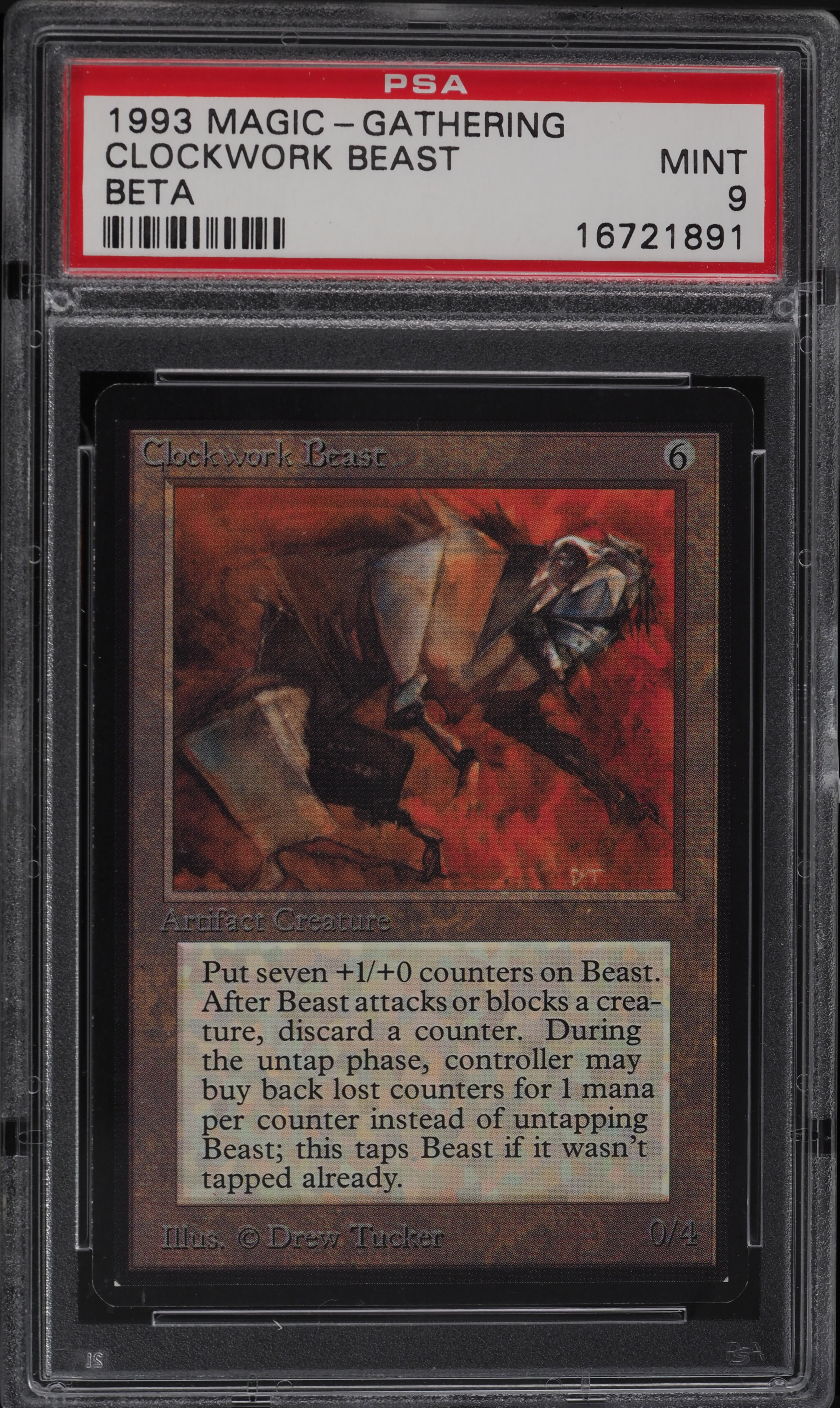 1993 Magic The Gathering MTG Beta Clockwork Beast PSA 9 MINT on