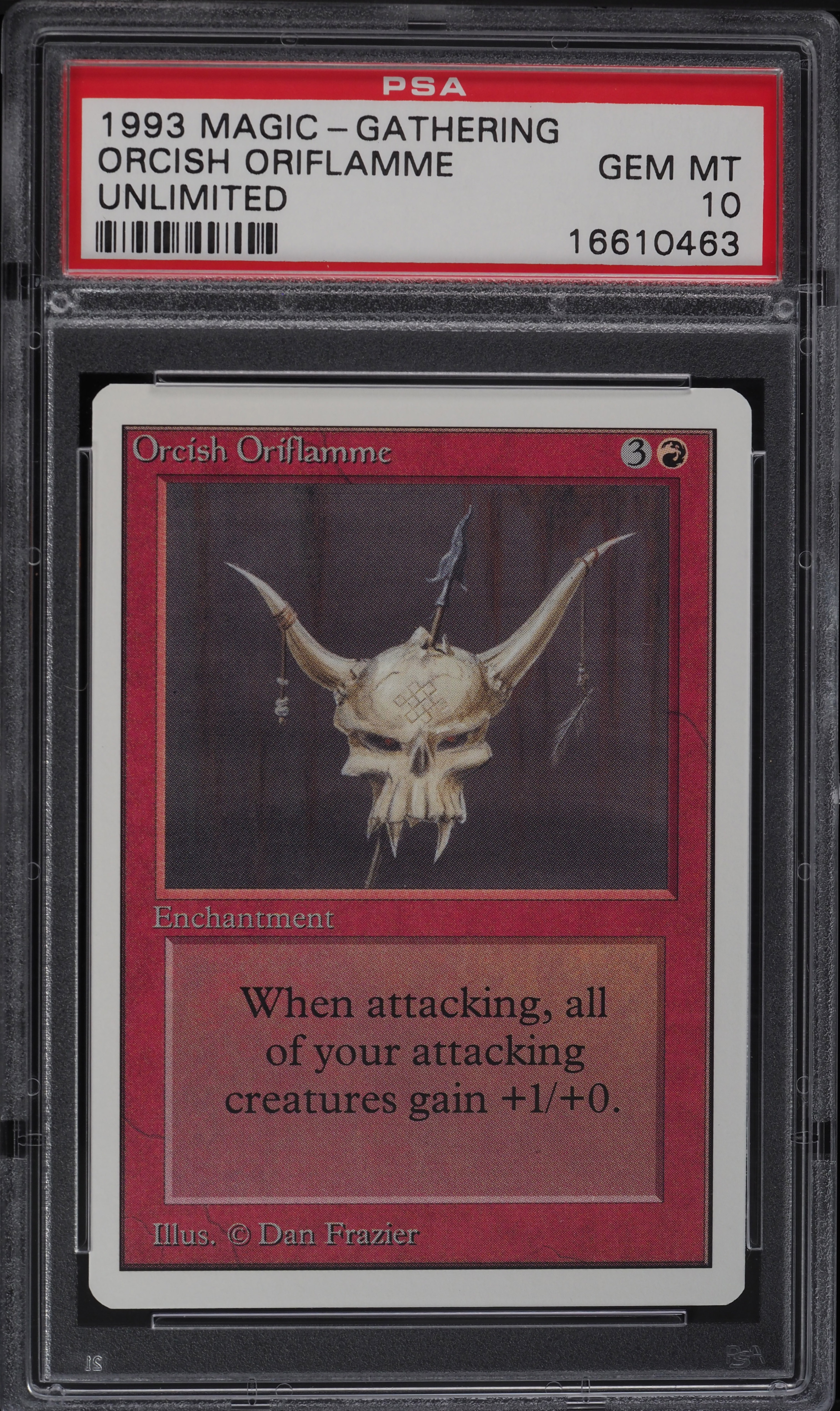 1993 Magic The Gathering MTG Unlimited Orcish Oriflamme U R PSA 10