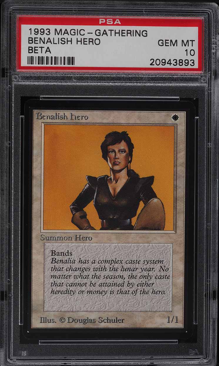 1993 Magic The Gathering MTG Beta Benalish Hero PSA 10 GEM MINT