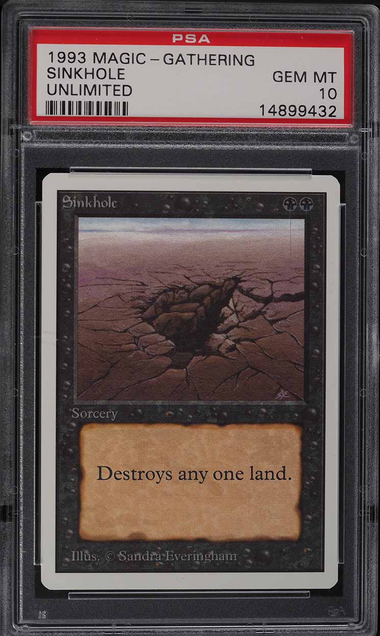 1993 Magic The Gathering MTG Unlimited Sinkhole C K PSA 10 GEM MINT