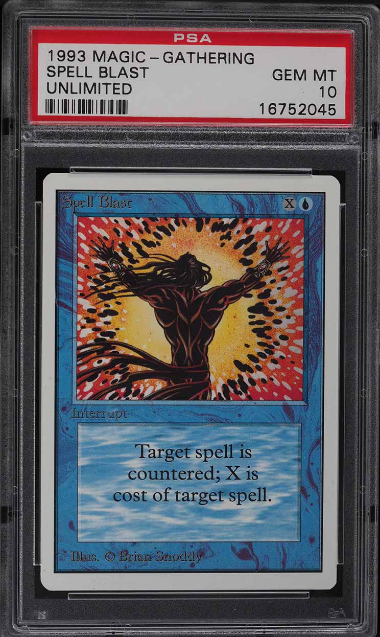1993 Magic The Gathering MTG Unlimited Spell Blast C B PSA 10 GEM MINT