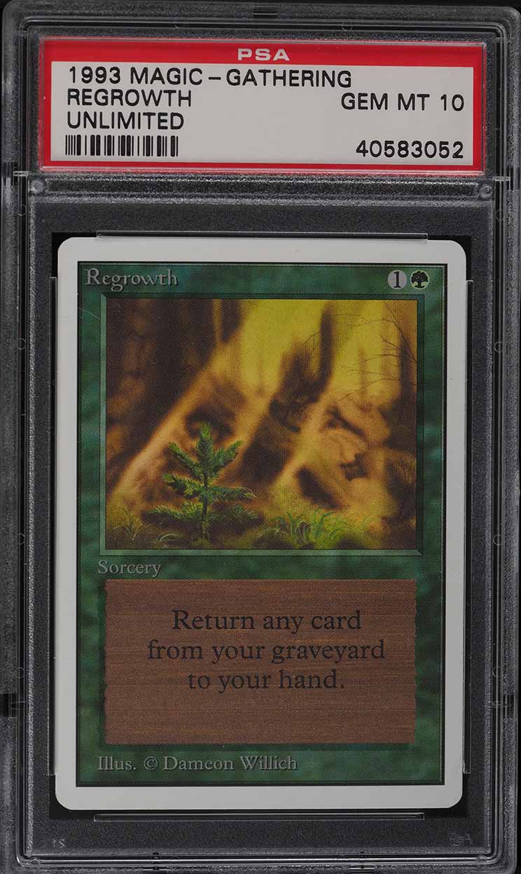 1993 Magic The Gathering MTG Unlimited Regrowth PSA 10 GEM MINT