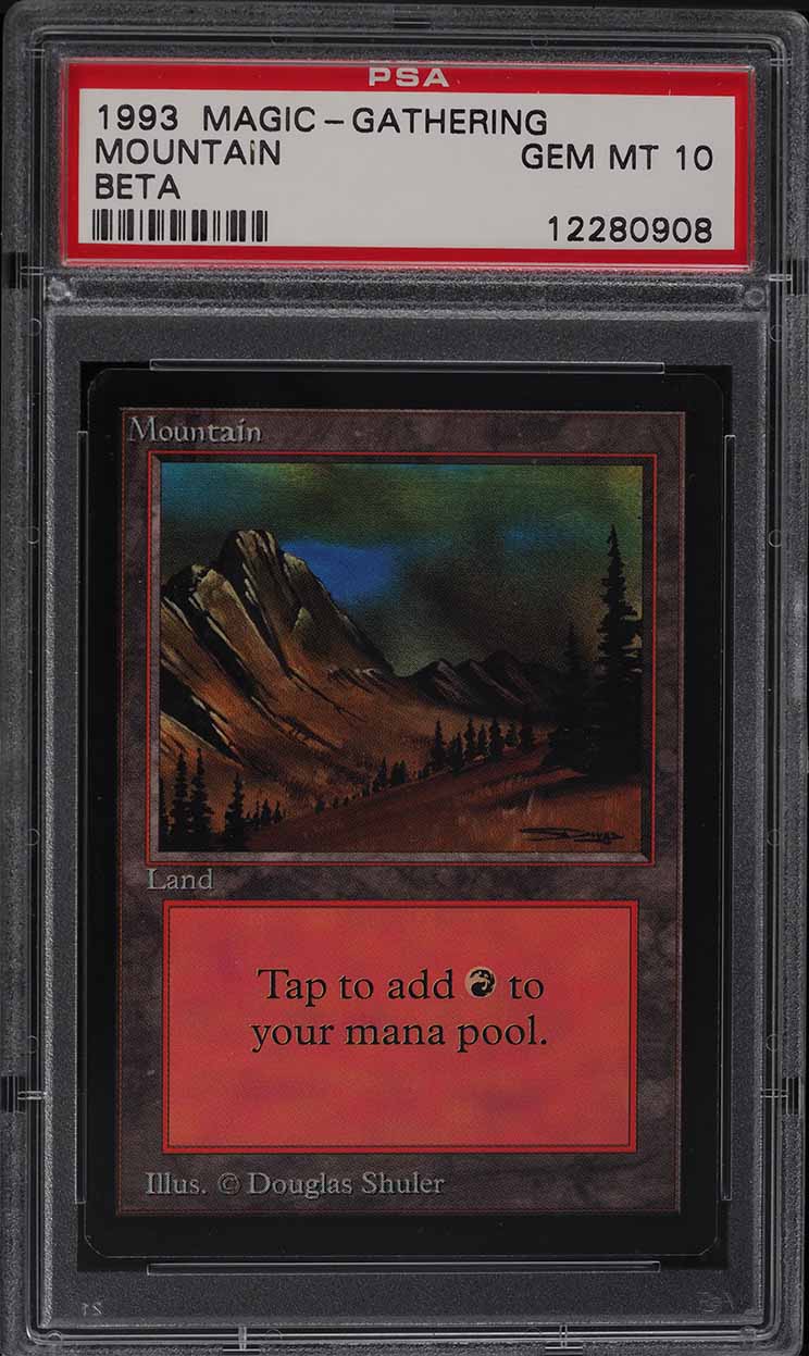 1993 Magic The Gathering MTG Beta Mountain PSA 10 GEM MINT