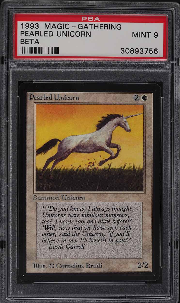 1993 Magic The Gathering MTG Beta Pearled Unicorn PSA 9 MINT