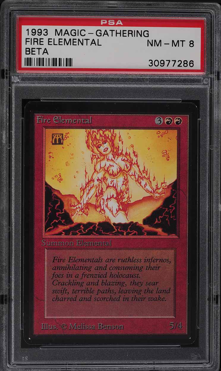 1993 Magic The Gathering MTG Beta Fire Elemental PSA 8 NM-MT