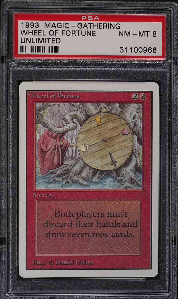 1993 Magic The Gathering MTG Unlimited Wheel Of Fortune PSA 8 NM